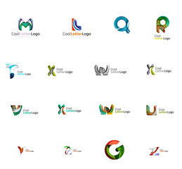 Set of universal company logo ideas, business icon collection