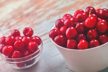 Sweet Cherry Bowl on Rustic Table