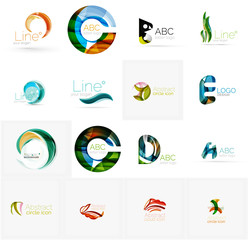 Set of universal company logo ideas, business icon collection