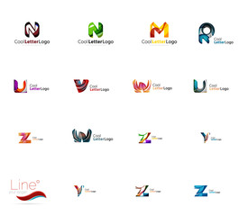 Set of universal company logo ideas, business icon collection