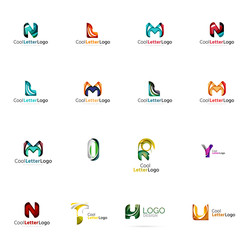 Set of universal company logo ideas, business icon collection