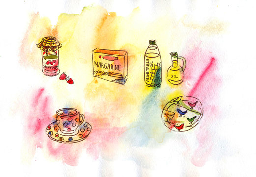 Food watercolor