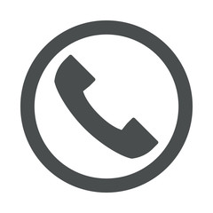 Icono redondo telefono gris