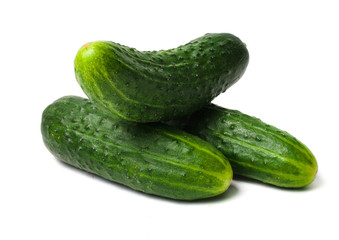 Green fresh cucumbers