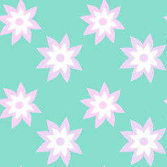 Fototapeta na wymiar exotic flower cute vector seamless pattern