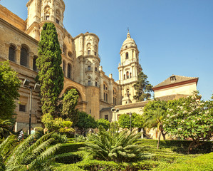 Fototapeta na wymiar Malaga Cathedral in Andalusia, Spain.