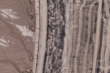 aerial view of Industrial waste reservoir