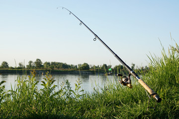 fishing, fishing rod, fishing in a river