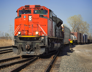 Naklejka premium CN Freight Train from Detroit Tunnel