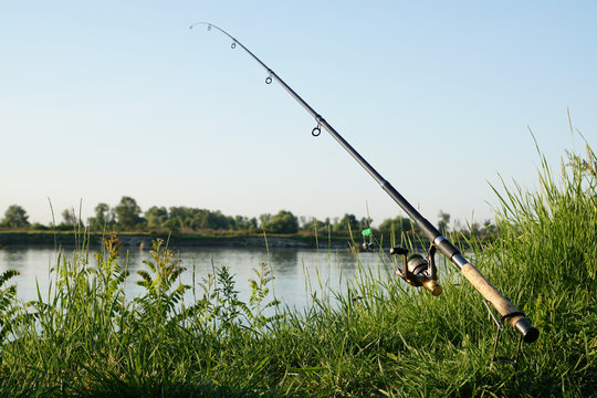 fishing, fishing rod, fishing in a river