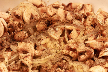 mushrooms with onions