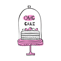 Greeting card with quote about cakes. - 85041423
