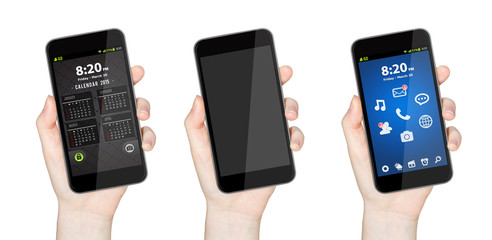 Hand with mobile phone