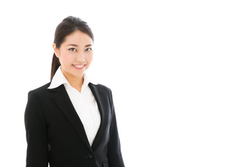 asian businesswoman on white background