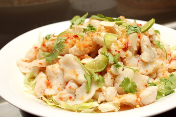  Seafood on dish serve with Spicy Seafood Sauce.