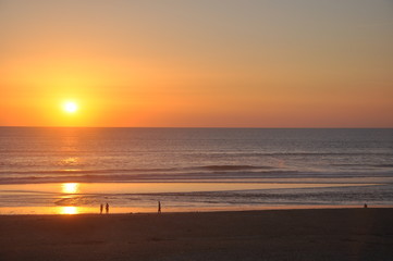 Coucher de soleil sur la plage