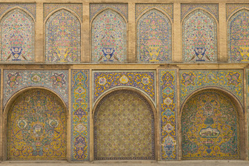 details from the 19th century Golestan palace in Tehran, Iran