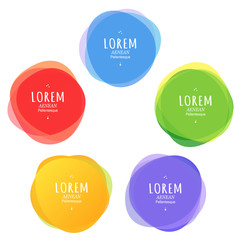 Set of round colorful vector shapes. Abstract vector banners.