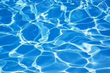 Italy, Simming Pool, Sund and Light Reflections in Pool Water