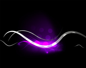 Purple abstract wave in dark space