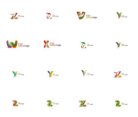 Set of universal company logo ideas, business icon collection