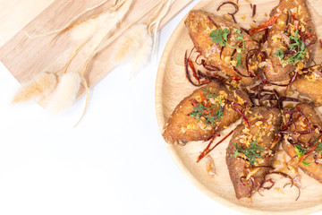 Fried chicken wings spicy