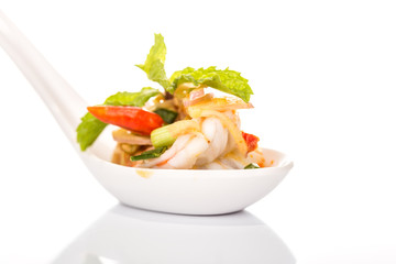 Spicy salad Shrimp with lemon grass and mint