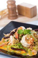 Spicy salad Shrimp with lemon grass and mint