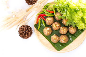 tapioca balls with pork filling