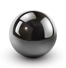 Vector metallic sphere, glossy ball.