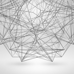 Wireframe Polygonal Element. Vector Abstract Background with Thin Lines