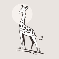 Giraffe - flat graphic illustration. isolated vector