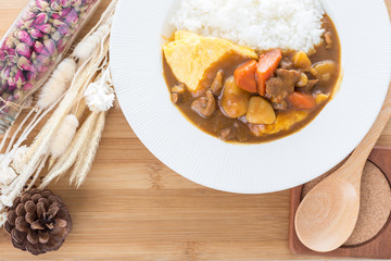 curry pork and omelette