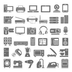 Electronic devices and home appliance icons