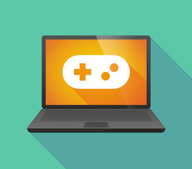 Laptop icon with a game pad © jpgon