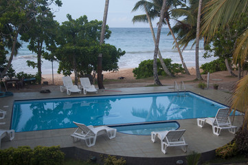 A Swimming Pool at a Beach Resort in Sri Lanka