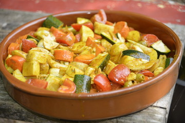tajine meal made in garden