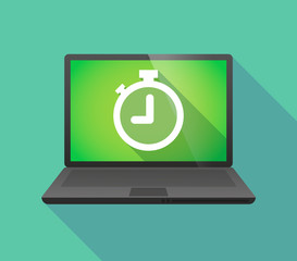 Laptop icon with a timer