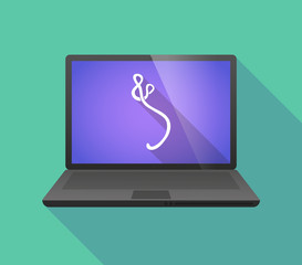 Laptop icon with an ebola sign