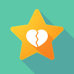 Long shadow star with a broken heart