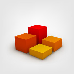 Composition with 3d cubes.