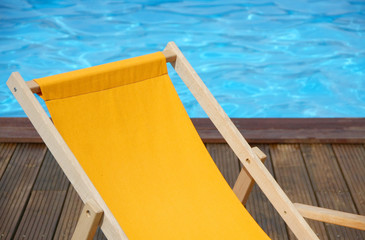 Deck chair by the swimming pool