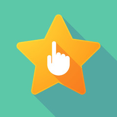 Long shadow star with a pointing hand