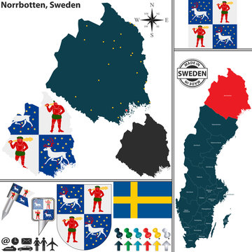 Map of Norrbotten, Sweden