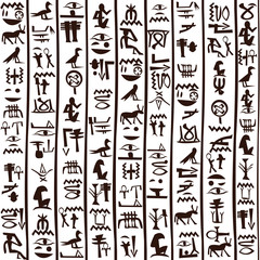 Egyptian hieroglyphics seamless background - obrazy, fototapety, plakaty