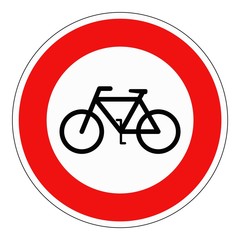 Panneau interdit aux vélos