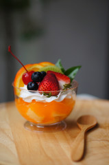 The fruity  panna cotta
