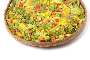 veggie pizza or pie on white