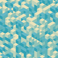 Abstract 3d background. Wall of cubes. Vector illustration. 