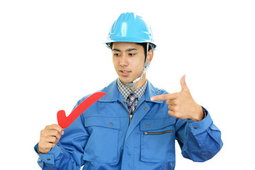 笑顔の作業員